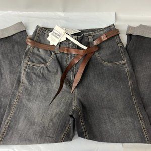 Brunello Cucinelli Women's The Offbeat Jean with Belt, Size USA 2- NEW WITH TAGS